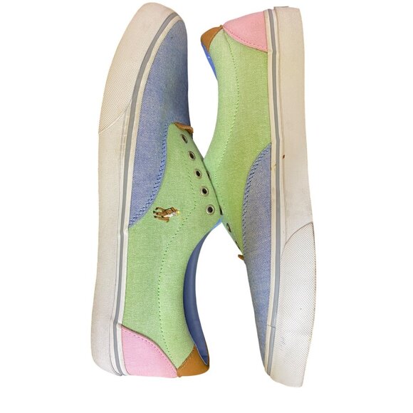 Ralph Lauren Polo Thorton III Mens Oxford Sneakers Size 13D Blue/Green Preppy - Picture 6 of 8